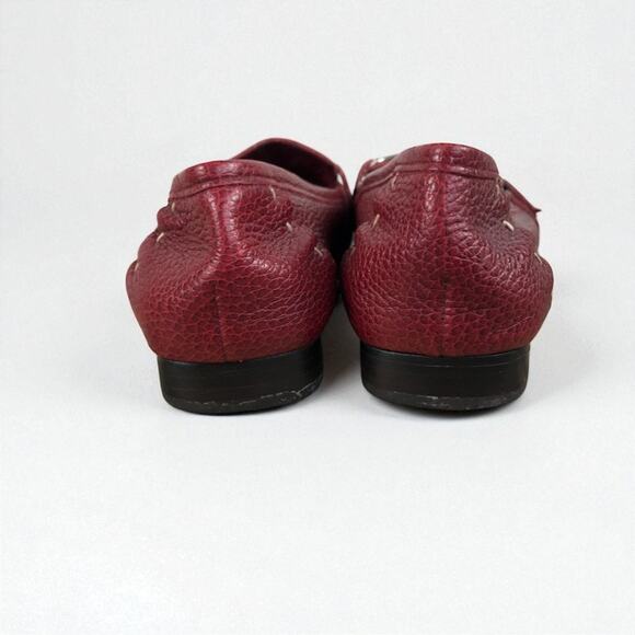 BRIGHTON Klee Leather Slip On Loafer W's 7.5 Burgundy Retro Classic Made Brazil - Picture 6 of 13